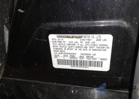 2015 Infiniti Q50 Premium из США, поврежденный, VIN JN1BV7AP0FM343815